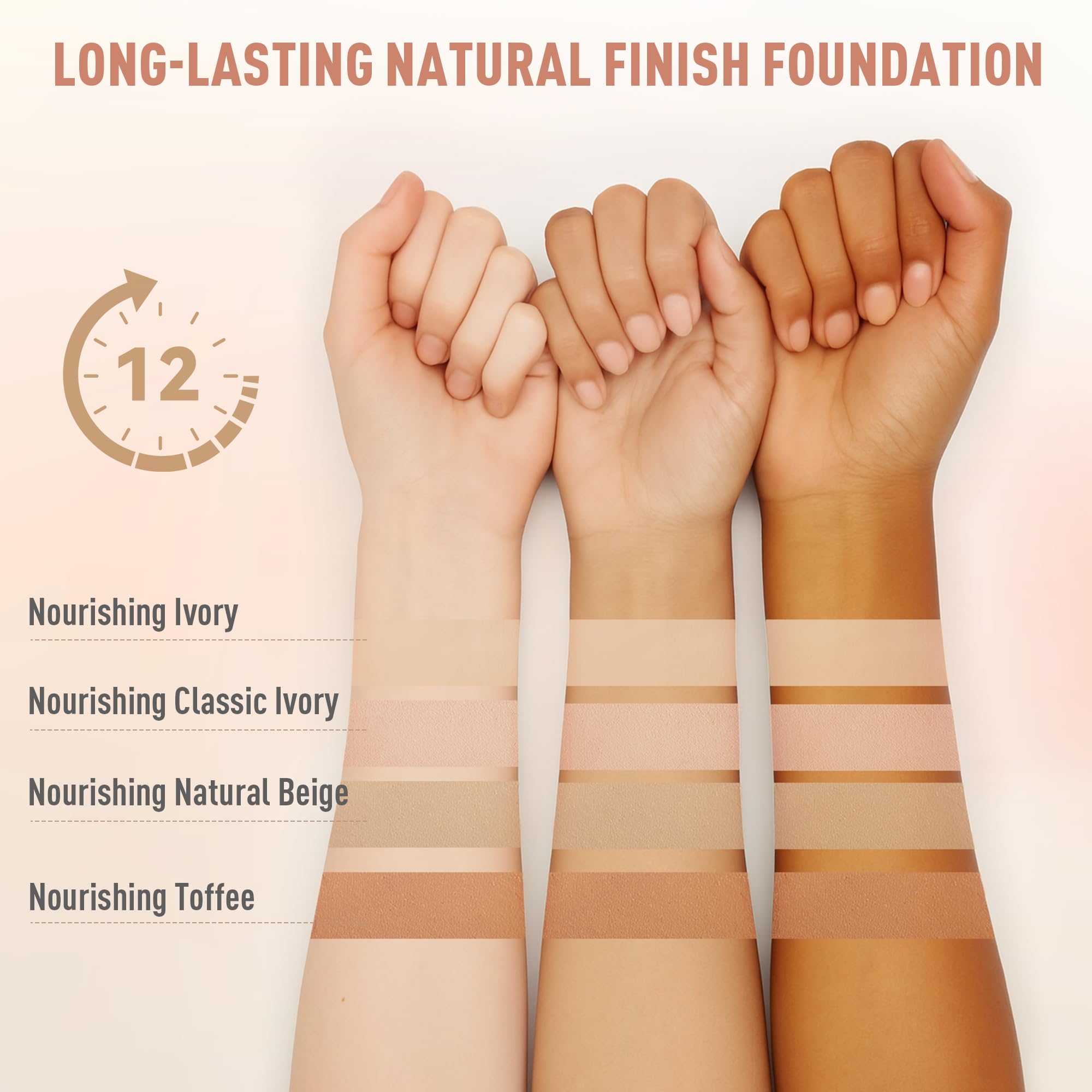 FV Foundation longue tenue: contrôle du brillance pour un rendu naturel.