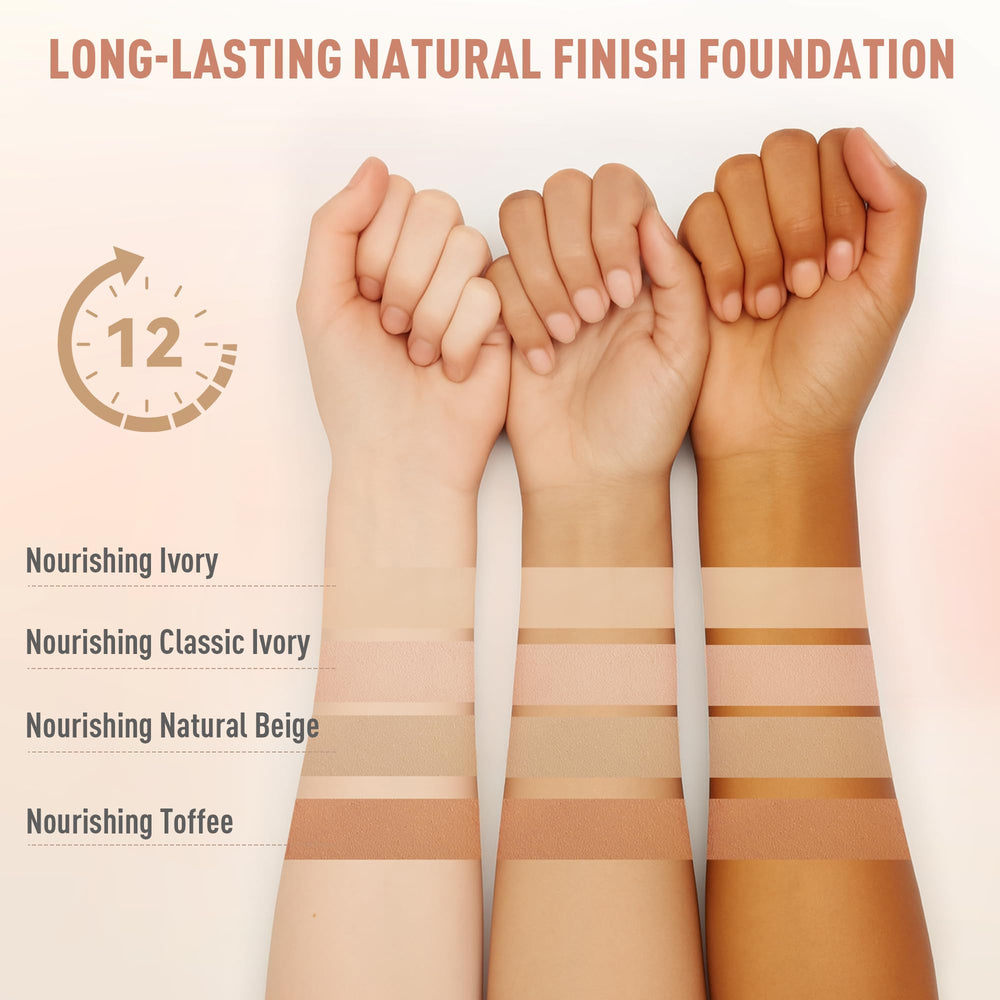 FV Foundation longue tenue: contrôle du brillance pour un rendu naturel.