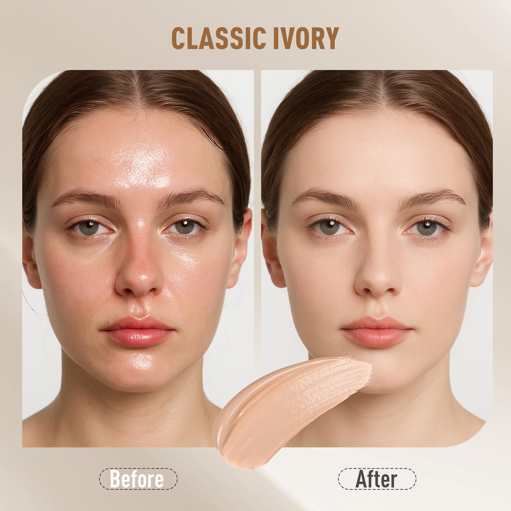 FV teinte Classic Ivory 1.05 sur le fond de teint pour peau claire.