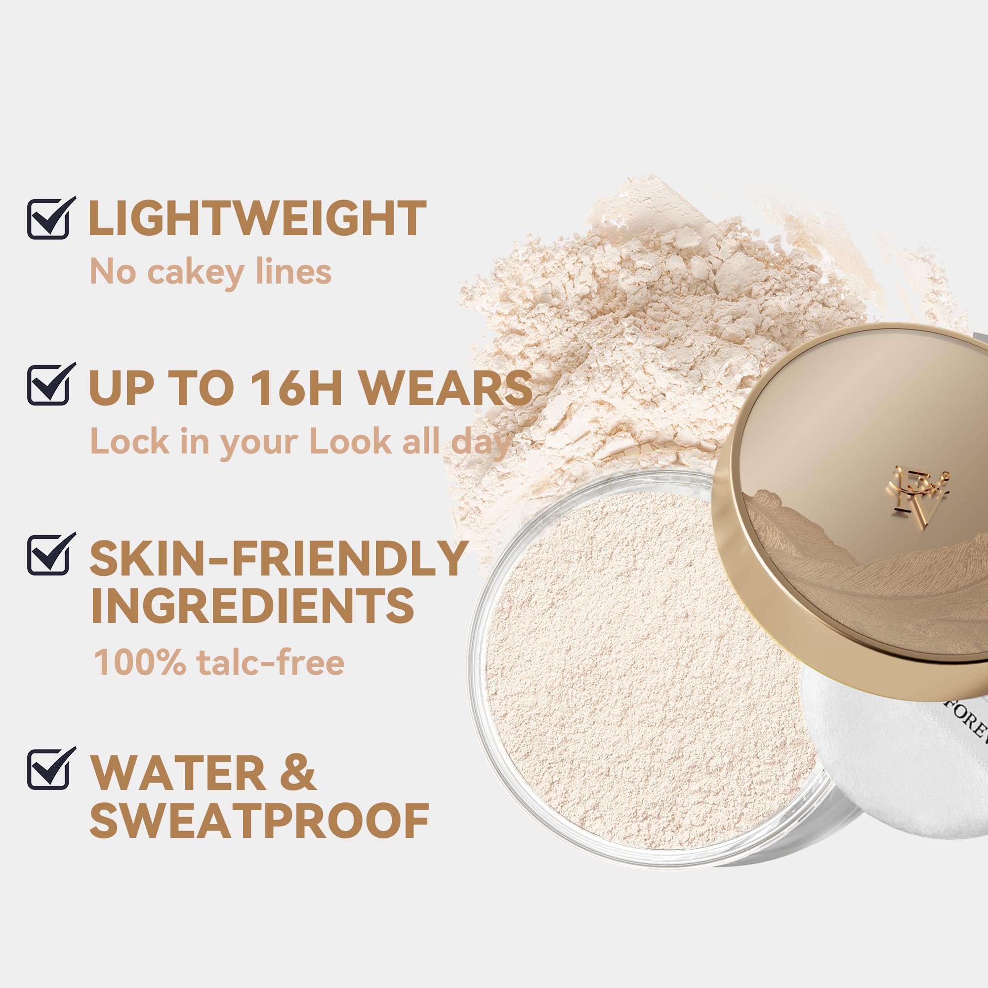 FV Poudre Translucide – technique fixation longue durée après fond de teint.