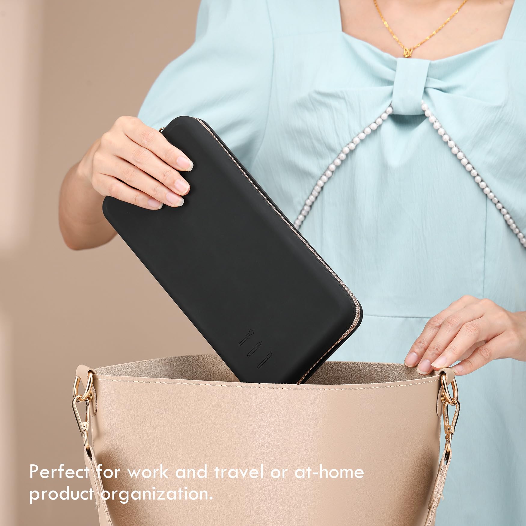 FVION cadeau pochette pinceaux maquillage noir: idée pratique pour nomades