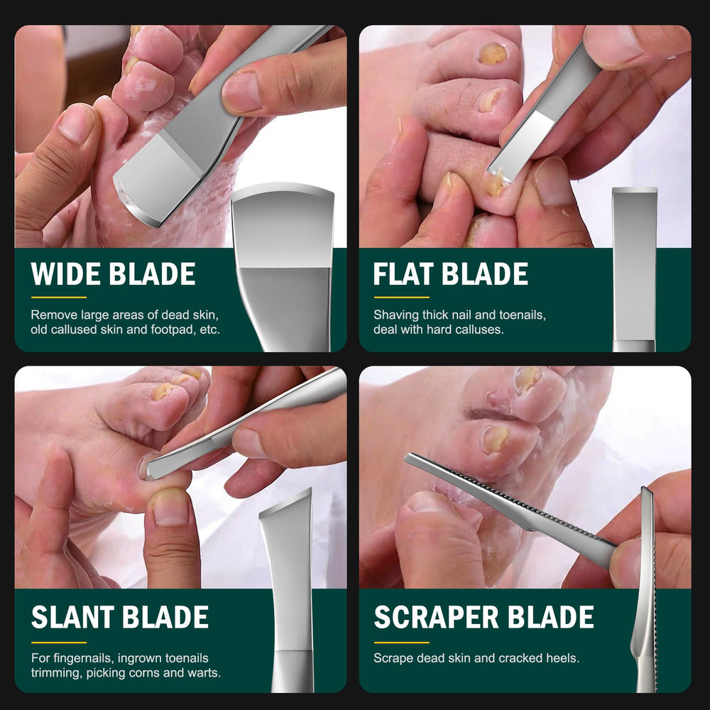 FVION kit pédicure 4 pièces — lame strip pour les finitions précises
