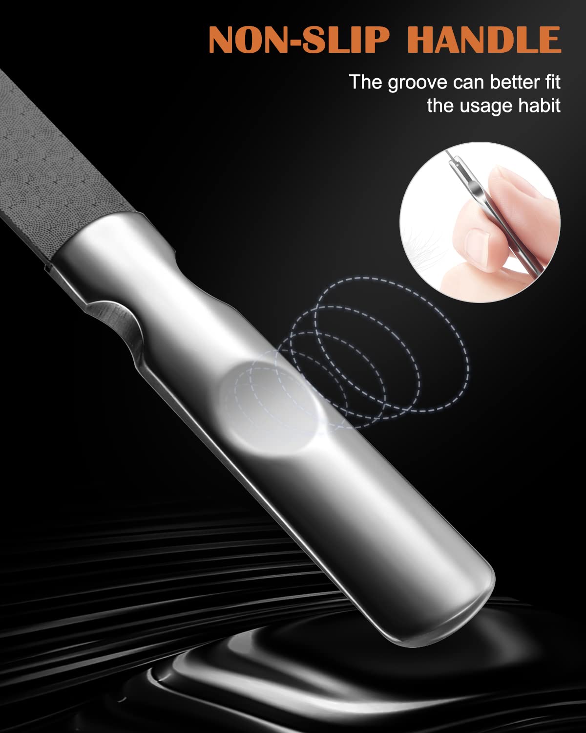 FVION lime à ongles métallique grain fin, fini lisse et soigné