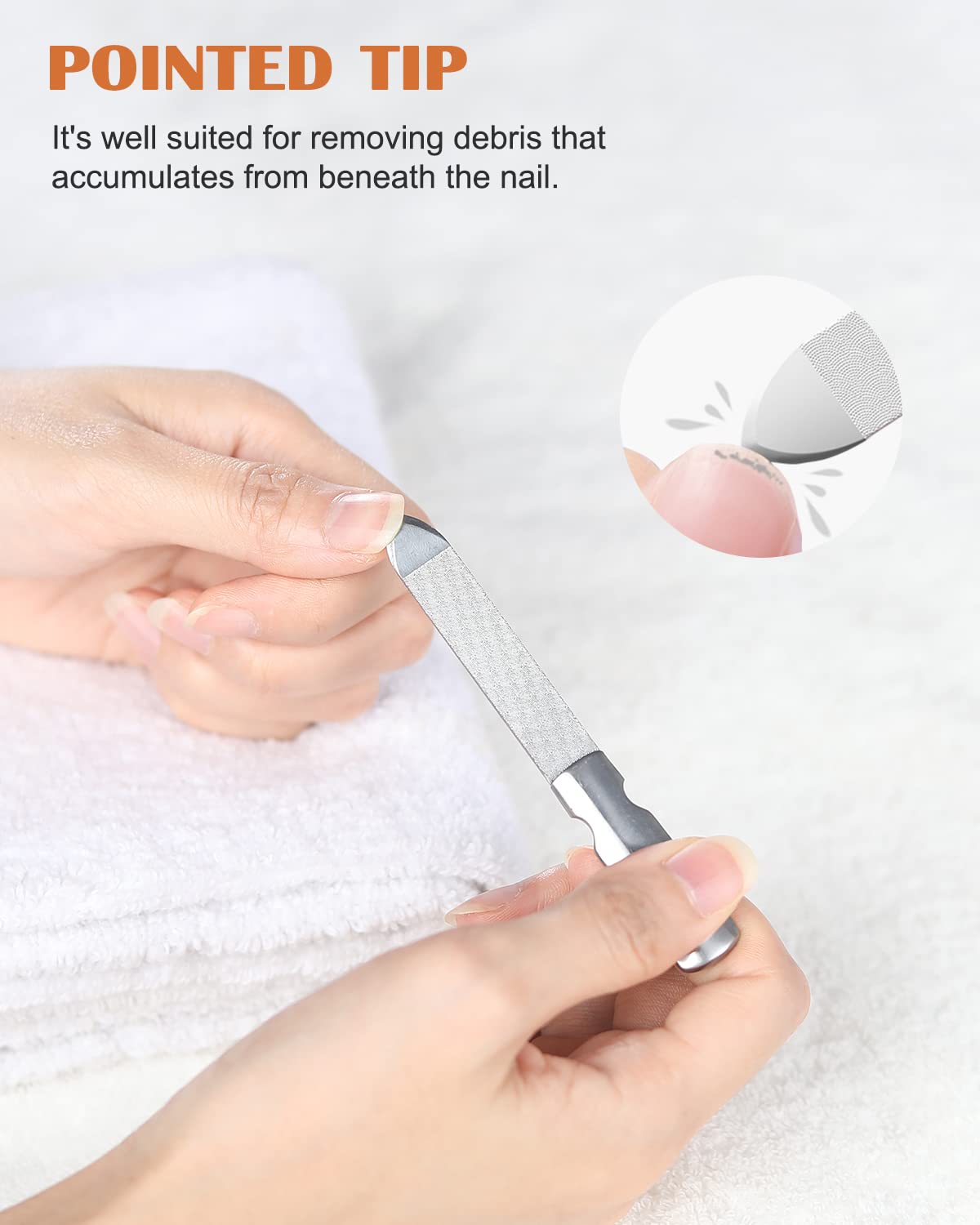 FVION lime à ongles métallique grain gros, enlève les irrégularités rapidement
