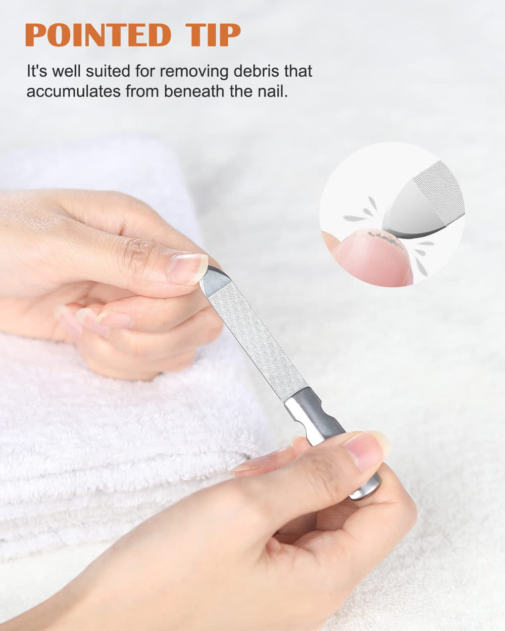 FVION lime à ongles métallique grain gros, enlève les irrégularités rapidement