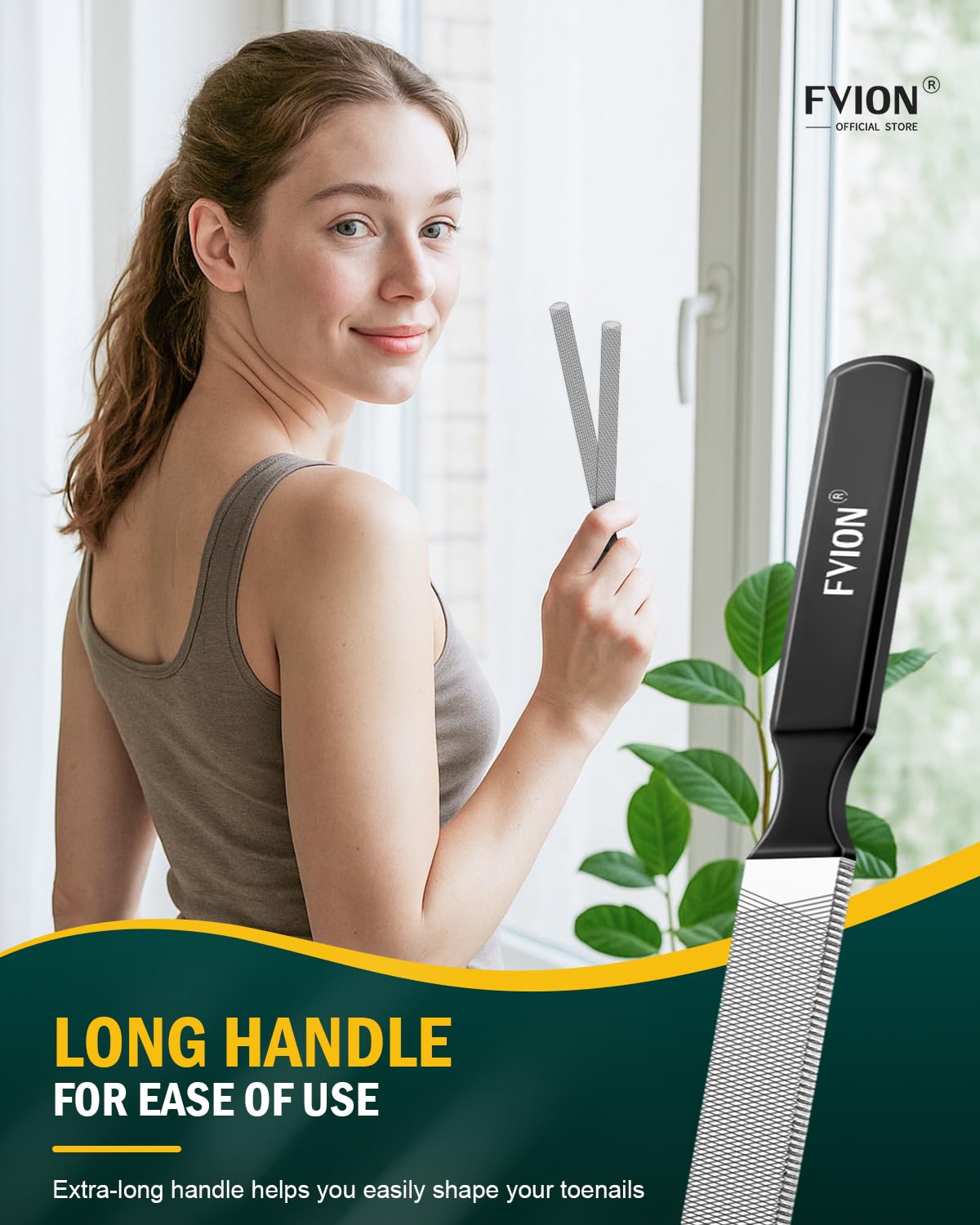 FVION lime portable avec étui de protection, pratique en déplacement.