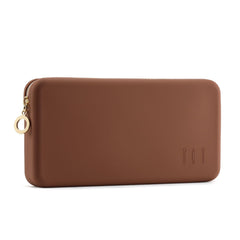 FVION trousse pinceaux silicone marron, rangement élégant et pratique pour voyage.