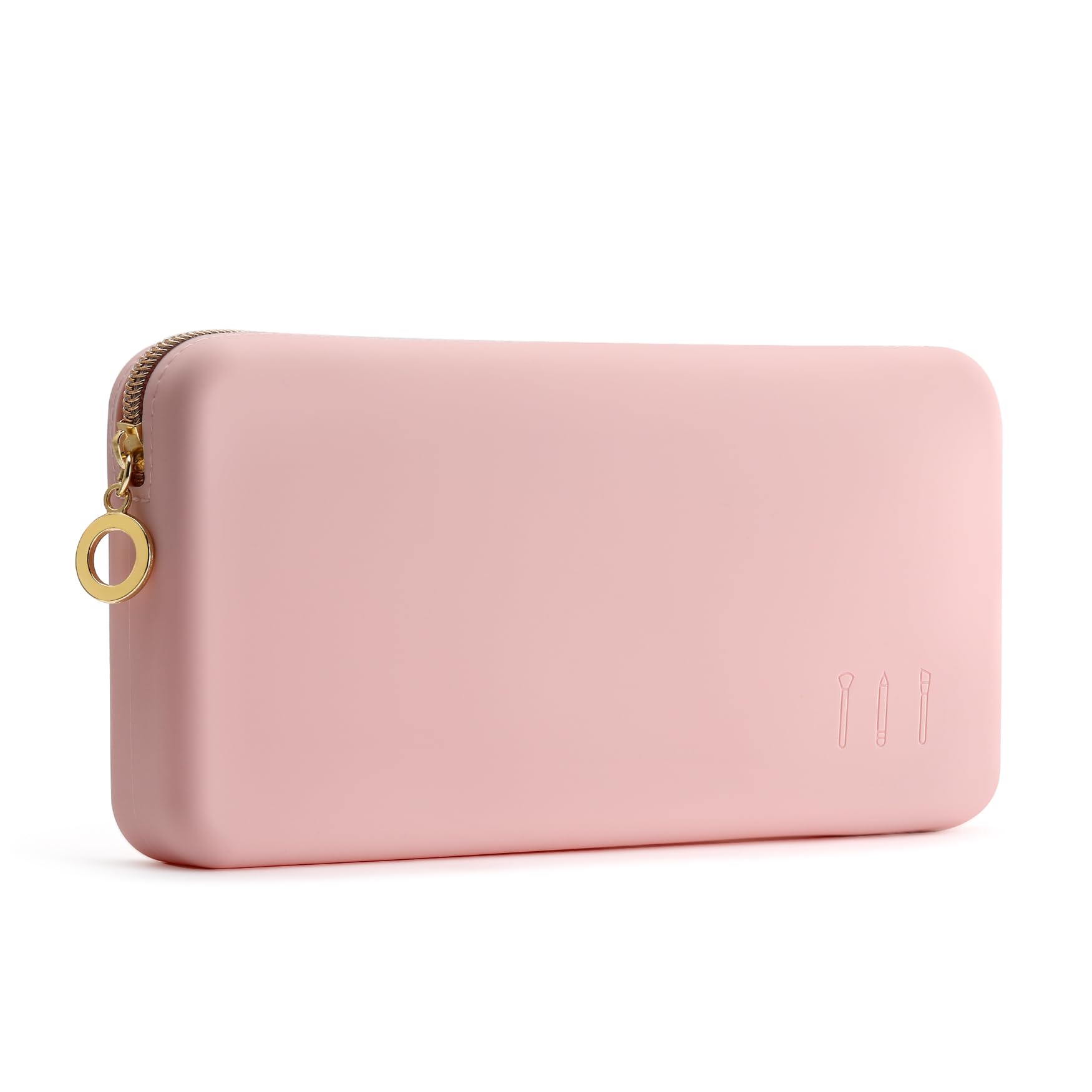 FVION trousse pinceaux zippée en silicone pour voyage, rangement rapide et hygiénique.