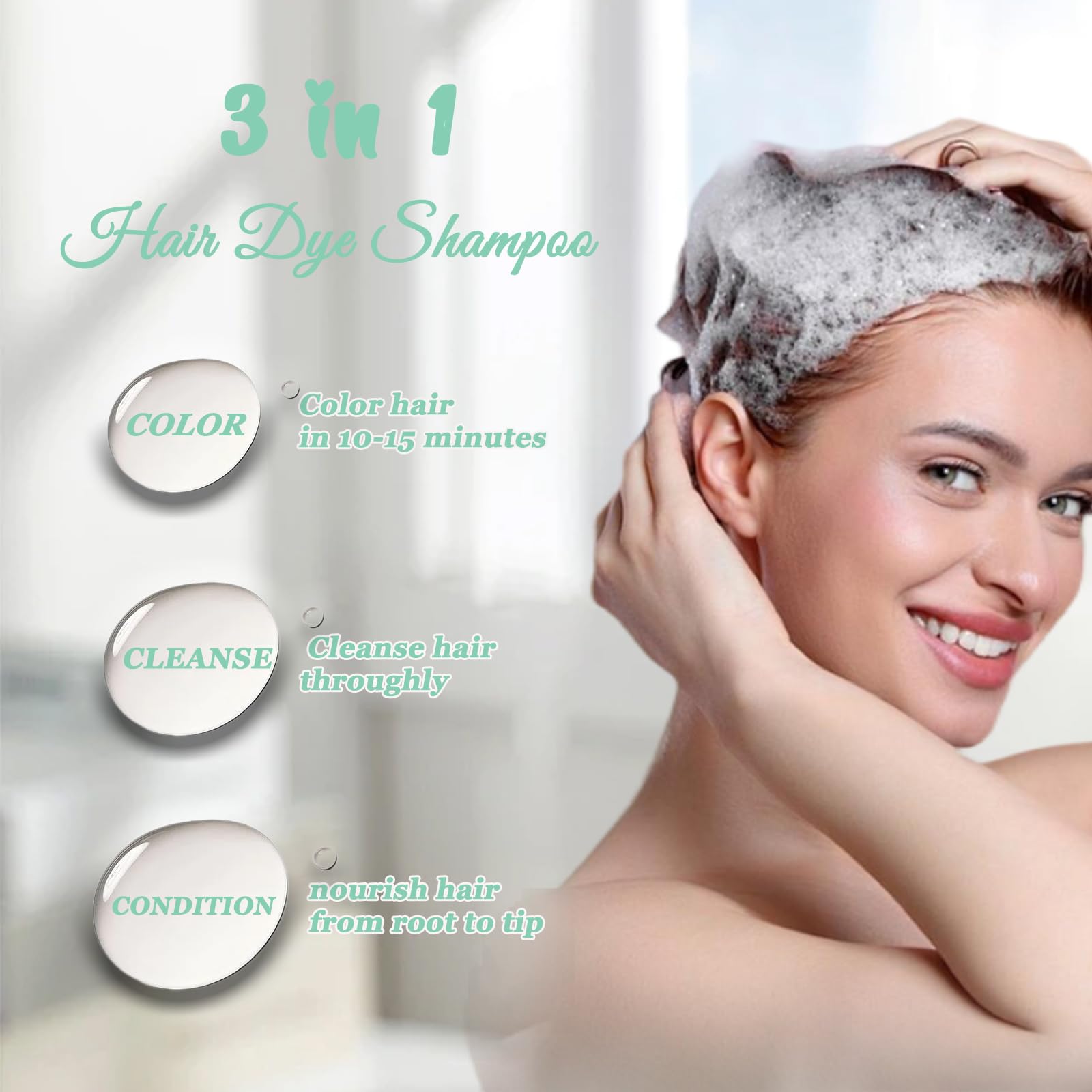 Fvquhvo produit 3 en 1 colorant et soin pour cheveux.