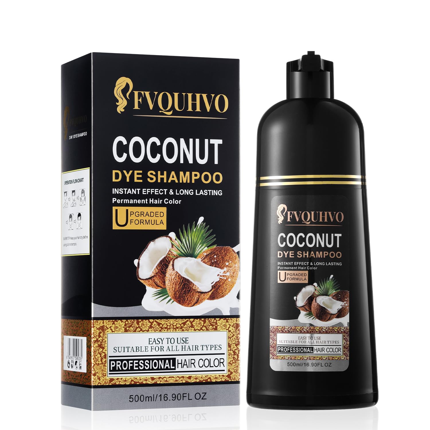 Shampooing Noir Instant Fvquhvo sur bouteille prête à couvrir les cheveux gris