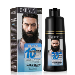 Teinture Fvquhvo pour barbe noire appliquée rapidement en 10 minutes, couverture des gris