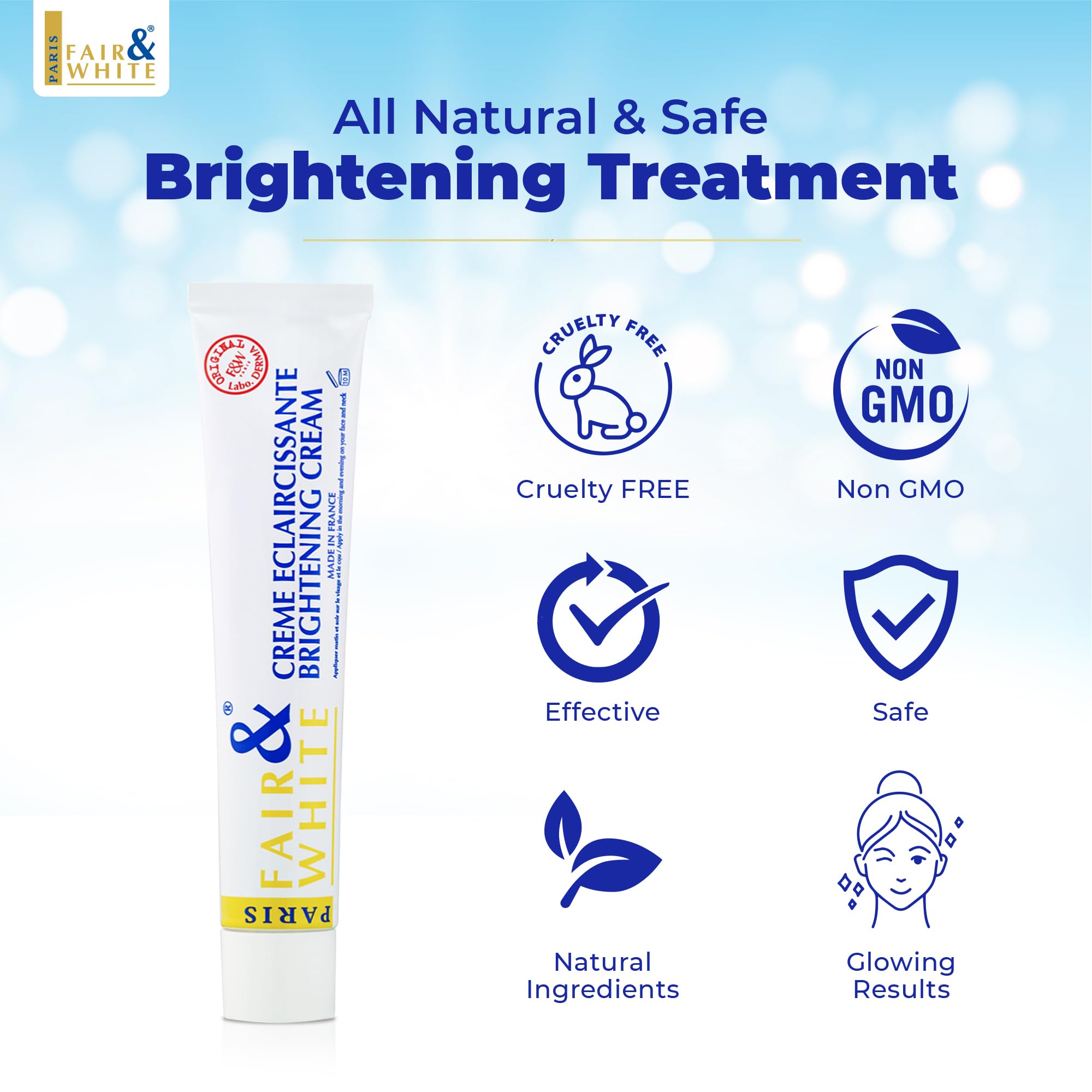Peau lumineuse et uniforme après utilisation, effet progressif et naturel.