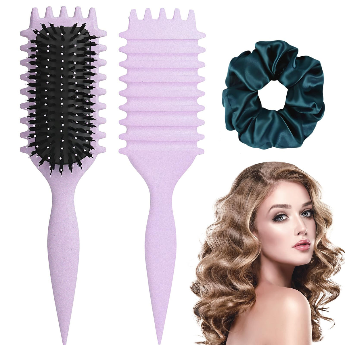 FXIYILTS brosse-cheveux-boucles, ergonomique pour des boucles définies et faciles à manipuler.