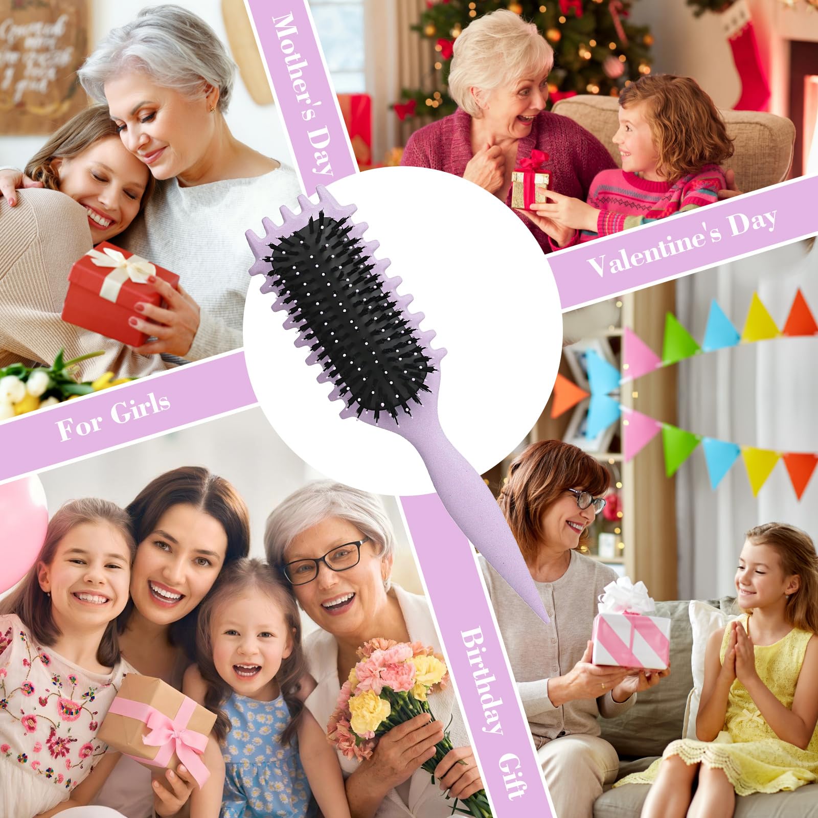 FXIYILTS brosse-cheveux-distribution-produits, capte et répartit les soins pour une coiffure uniforme.