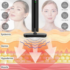 Fxtiaa LED-Thérapie: massage visage avec lumière, peau revitalisée.