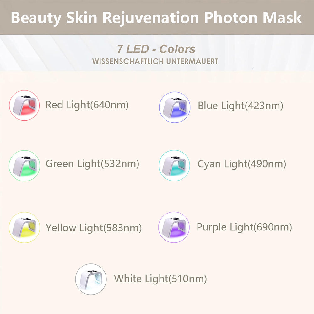 Masque LED Fxtiaa visage violet, revitalisation nocturne.