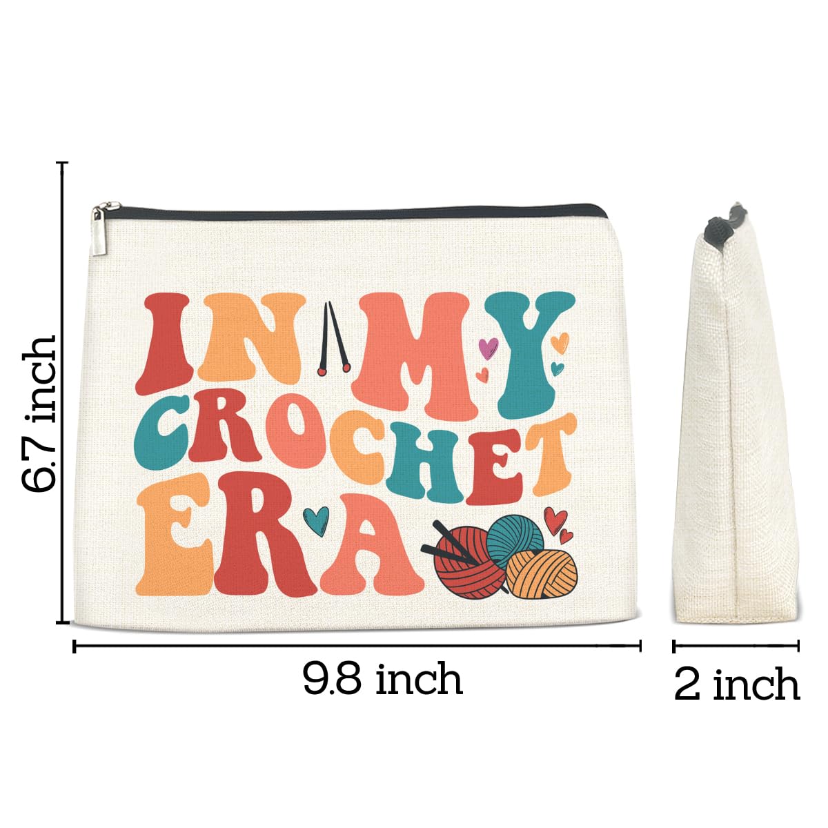 FYDHQSS Pochette maquillage imprimée crochet dos à dos, allure joyeuse pour voyage et quotidien
