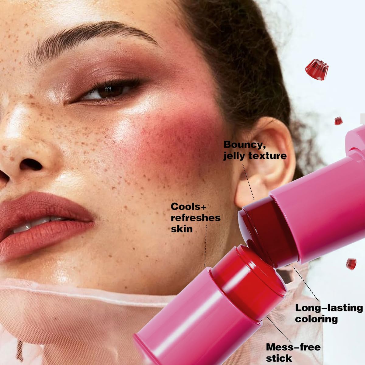 Rendu rosé naturel qui fait ressortir l’éclat des joues.