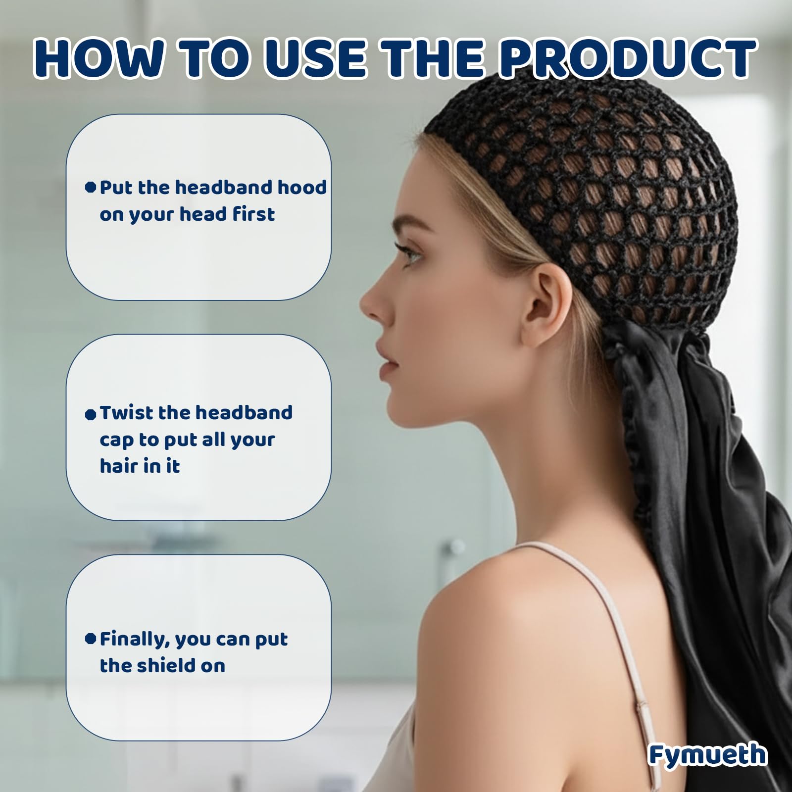 Fymueth Wrap Cap: design ajustable pour tous types et longueurs de cheveux.