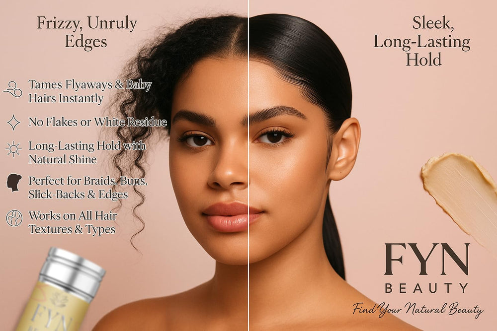 FYN Beauty stick cire cheveux: contrôle-des-bords ferme sans flocons pour une tenue nette.