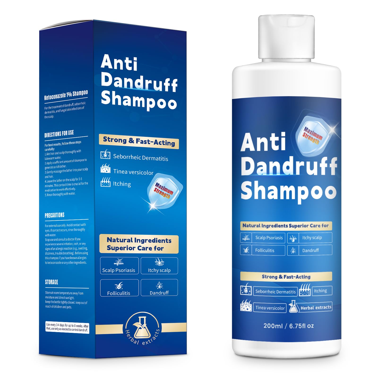 FYZMTL Shampoing anti-pellicules en bouteille apaise le cuir chevelu.