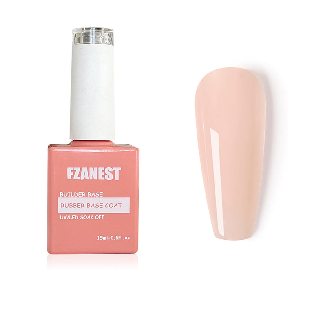 Gel de base Nude Pink FZANEST, bouteille 15 ml, pour une base solide et naturelle.