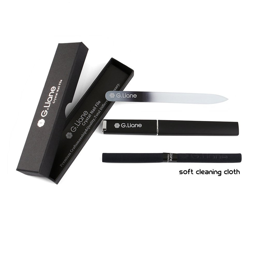G.Liane Crystal Nail File avec étui rigide pour transport pratique