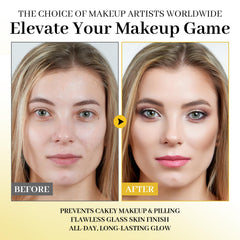 Brume hydratante instantanée Gaayou sur le visage, sensation légère et frais.