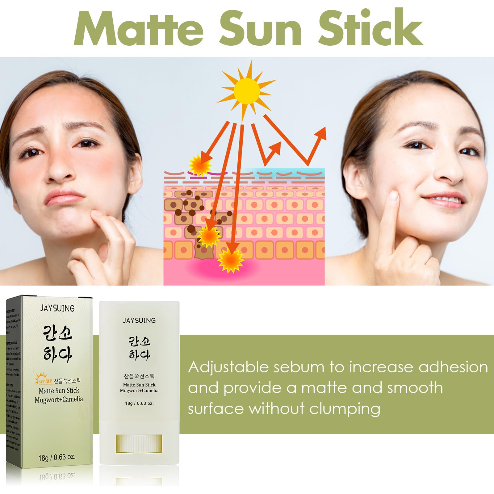 Protection SPF50+ PA++++ affichée sur le stick.