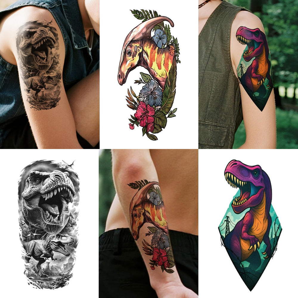 Tatouage T-Rex skull Gabizafia – détail réaliste et longue tenue