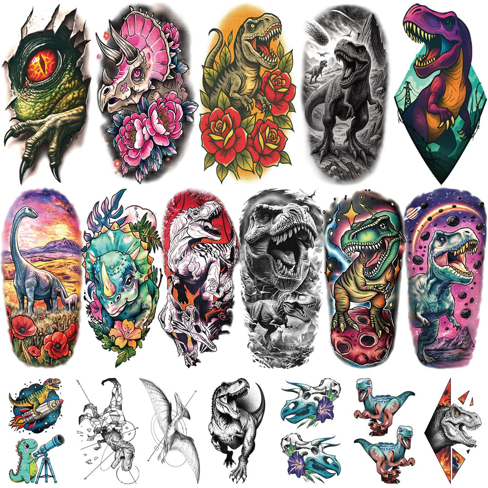 Gabizafia 77PCS tatouages dinosaures ensemble – polyvalent pour fêtes et déguisements