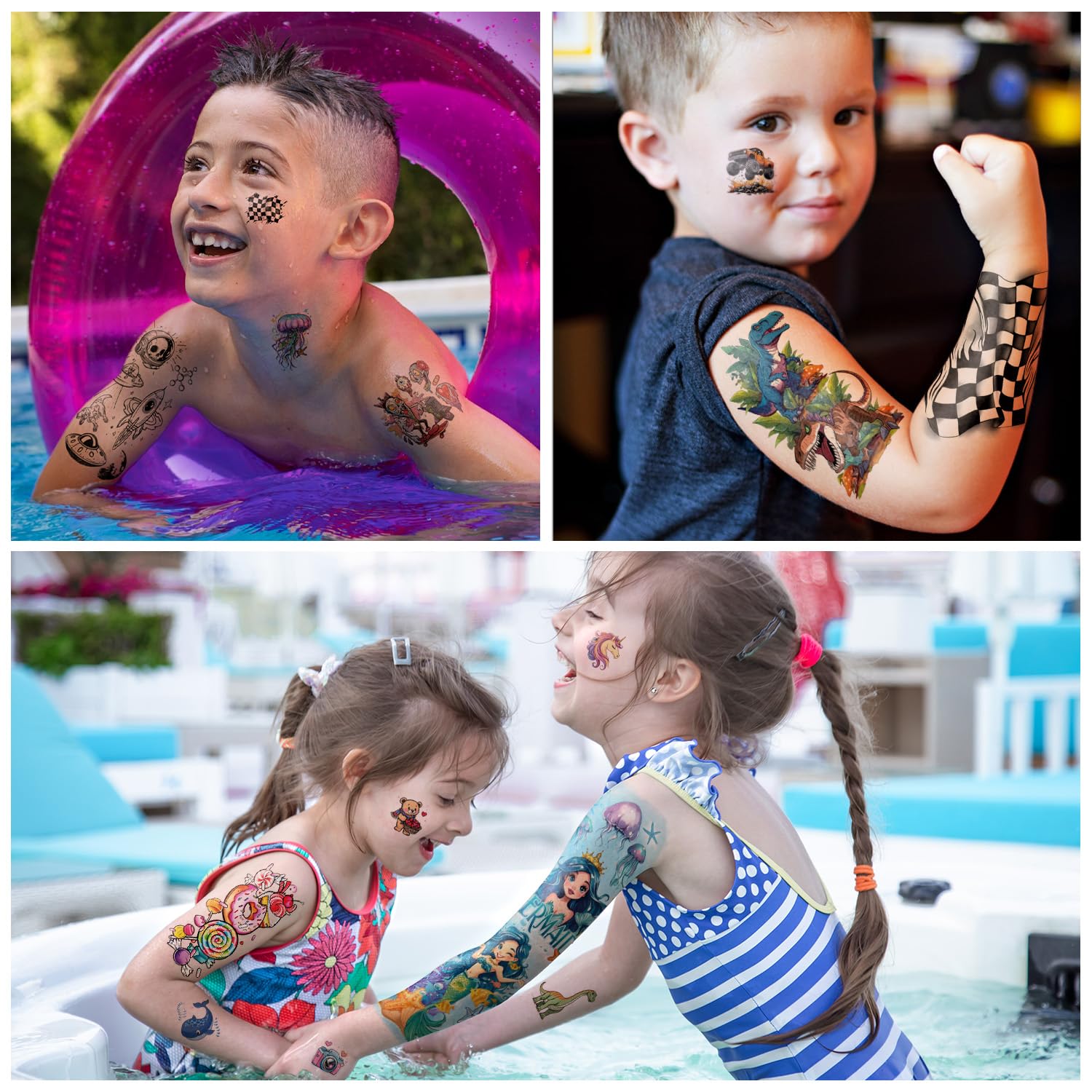Gabizafia tatouages enfants voitures : design coloré pour les activités quotidiennes.