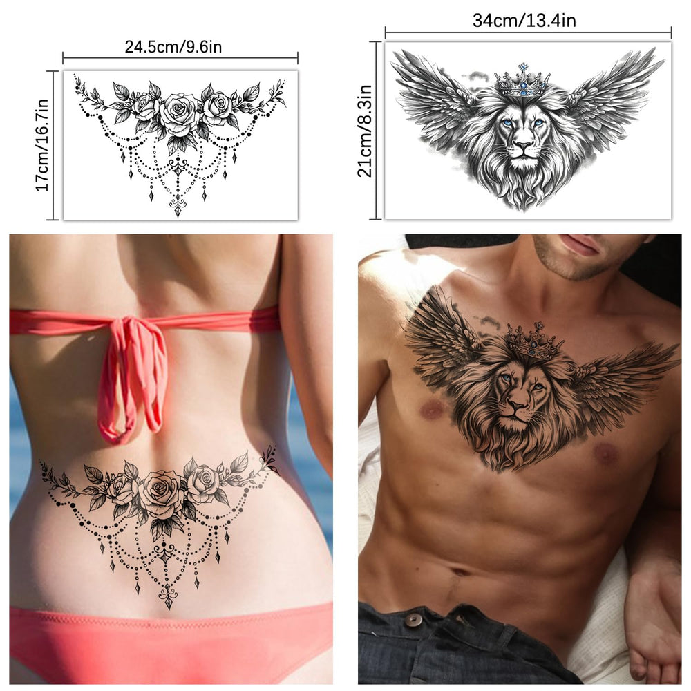 Couvrir les cicatrices du ventre avec les tatouages Gabizafia temporaires.