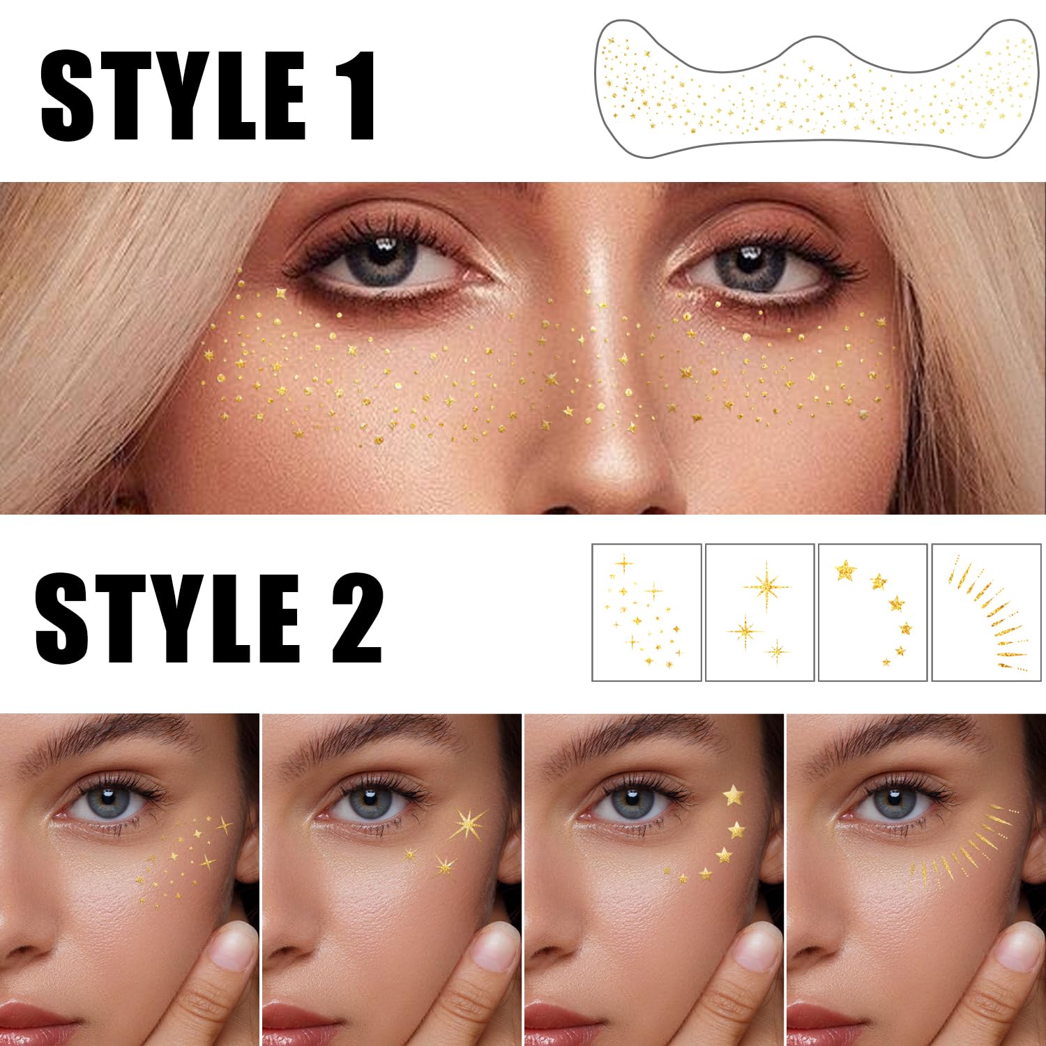 GADMLURY accessoires maquillage or ajoute une touche scintillante pour festivals et fetes