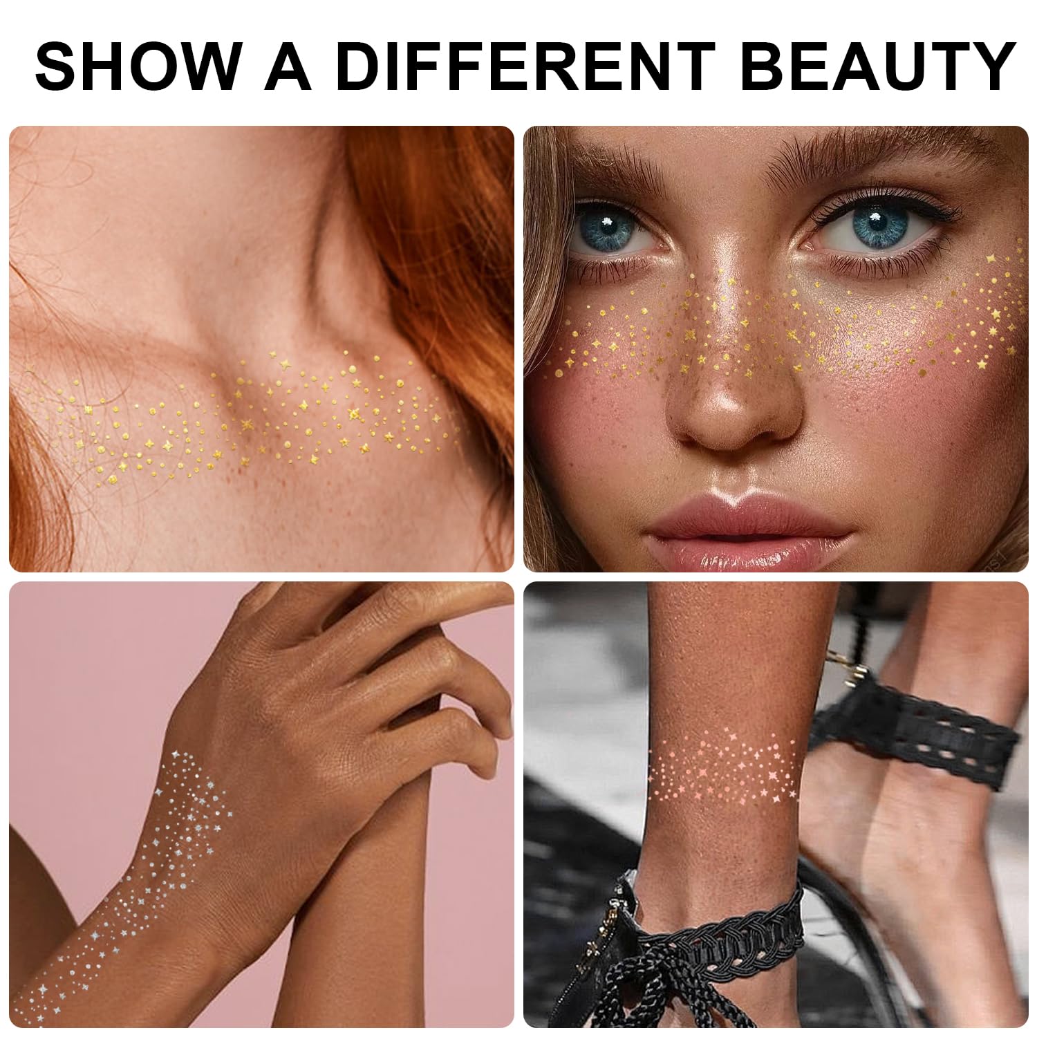 GADMLURY accessoires maquillage paillettes argent, idéal pour un look glamour.