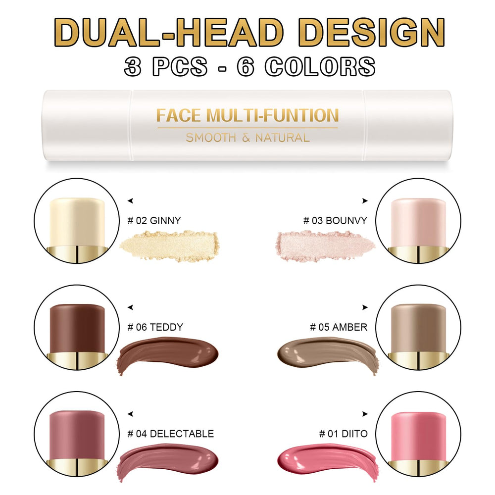GADMLURY bâton bronzer double-face pour définir et réchauffer le teint.