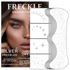 GADMLURY frecles-paillettes-argent visage, patchs résistants à l'eau pour un look scintillant.