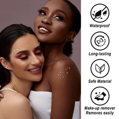 GADMLURY tatouages-visage-paillettes-argent étanche, effet brillant durable.