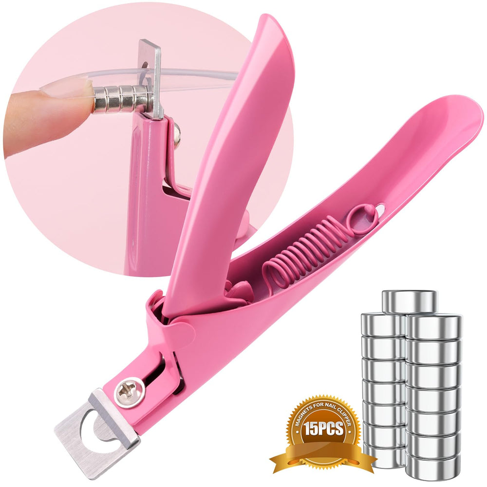 GA&EN coupe-ongles premium rose clair avec aimants pour une longueur uniforme