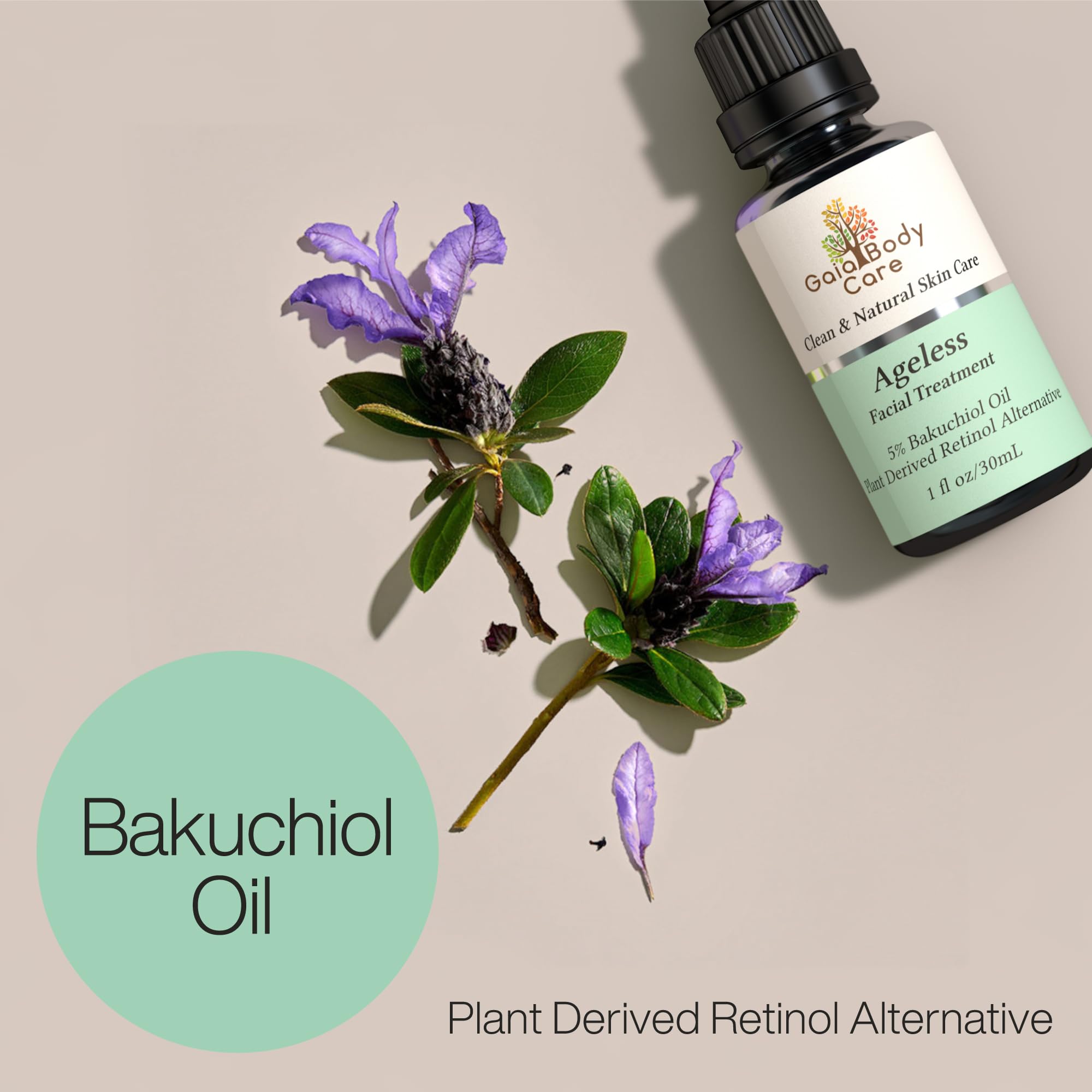 Emballage écologique de Gaia Bakuchiol huile bio.