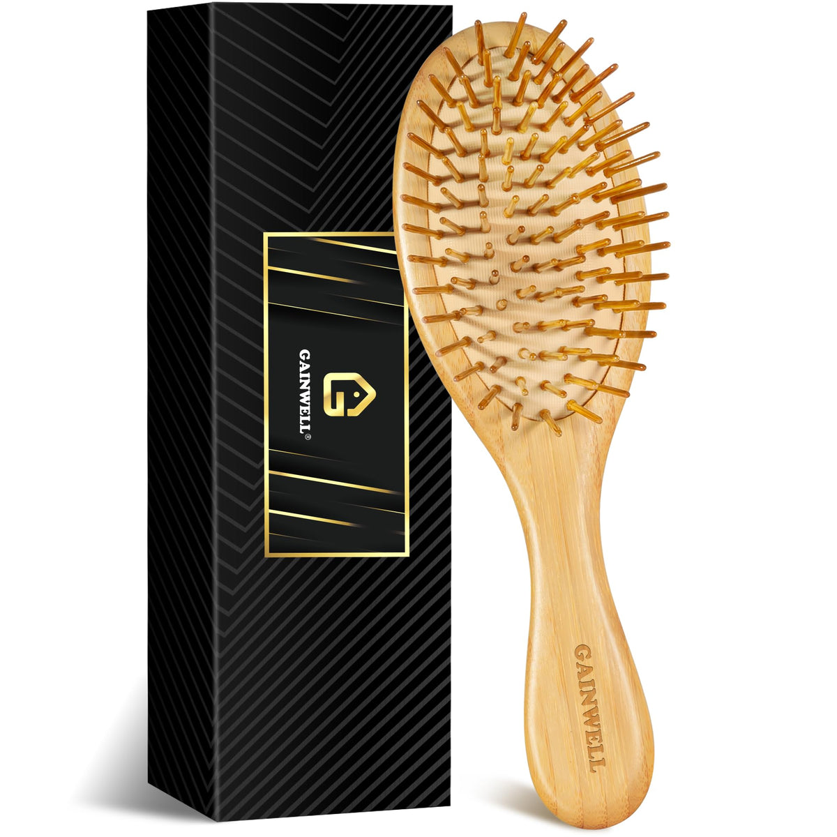 Gainwell brosse cheveux avec poignée ergonomique pour une prise en main confortable.