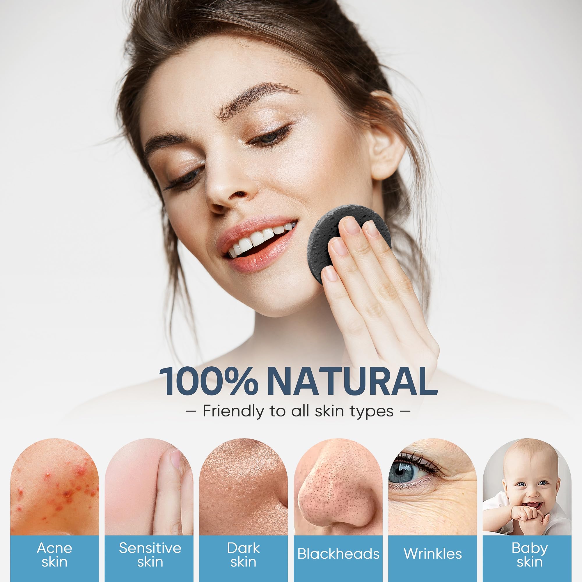 GAINWELL éponges pour démaquillage efficace et retrait de masques faciaux.