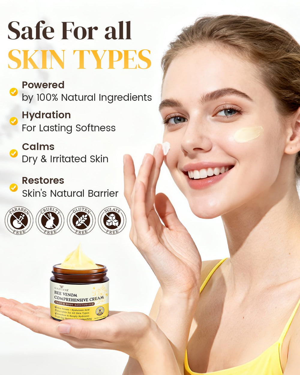 GAJUANR Venin d'Abeille crème soin quotidien des jambes.