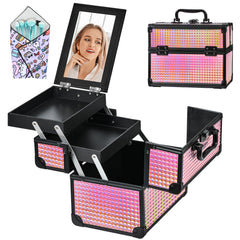 GALHUBIS coffret maquillage portable avec miroir intégré, pratique en déplacement.