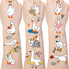 Tatouage temporaire Gameza oie rigolote – six feuilles pour décor d'anniversaire