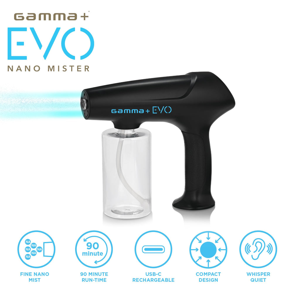 GAMMA+ Evo Nano Mister pour barbiers et salons, utilisation professionnelle.