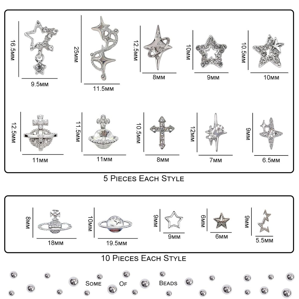 Ganepwns : strass argent�s pour ongles, brillance durable.