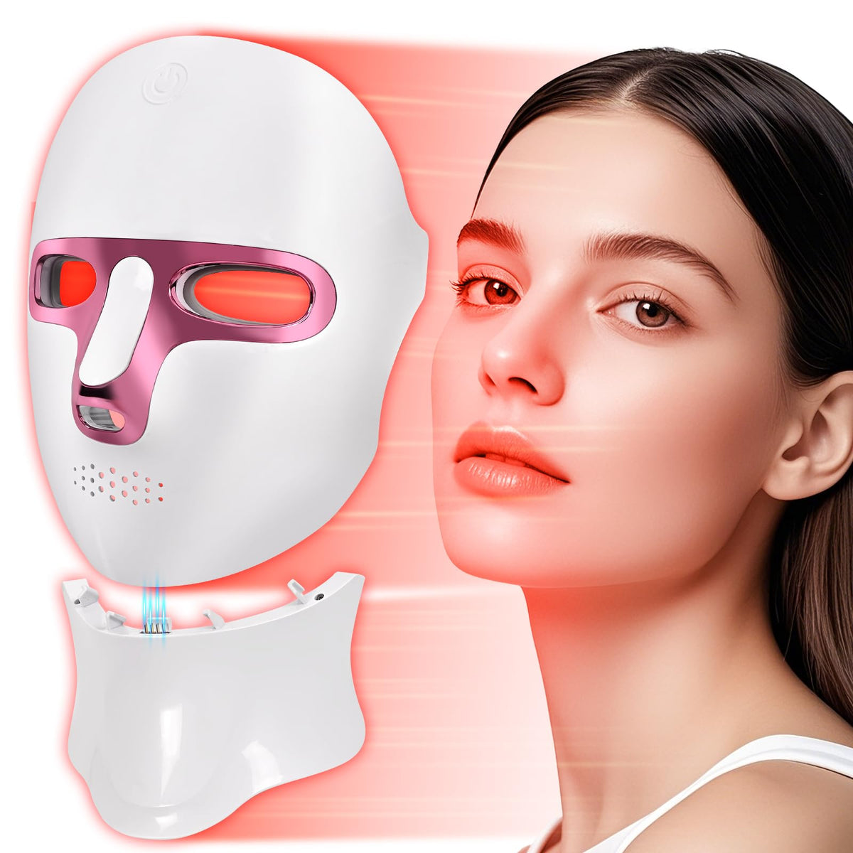 Masque LED GANOEL pour visage – sept couleurs pour un teint éclatant et uniforme.