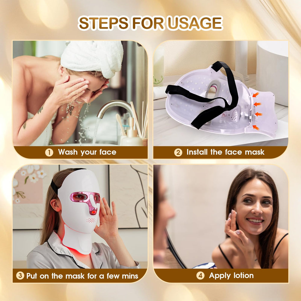 Masque LED GANOEL rechargeable – charge rapide et longue autonomie.