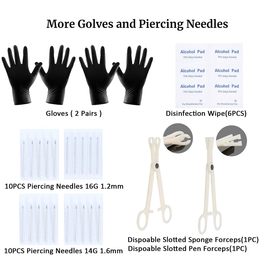 Gants latex noirs: hygiène et sécurité pendant les séances de piercing.